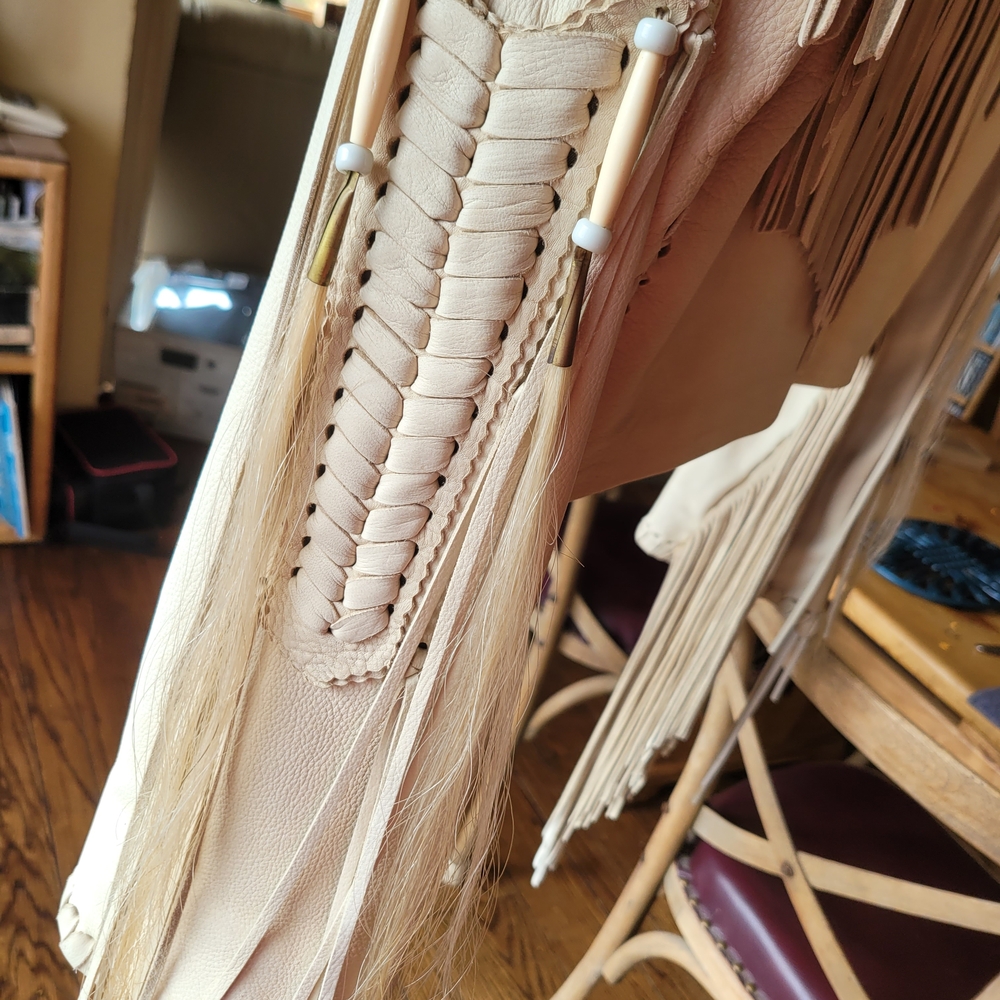 Native American Genuine Leather Fringe Jacket - Picture 3 of 6